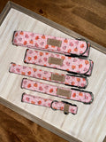 Flowery Pumpkins on Pink Dog Collar