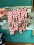 Flowery Pumpkins on Pink Dog Collar