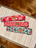 Red and Pink Cheetah Print Valentine's Day Dog Collar