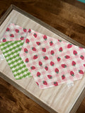 Strawberries on Pink Gingham Reversible Dog Bandana