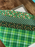 Glittery Green Plaid and Paw Prints Dog Bandana