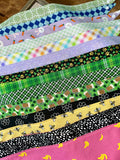 Glittery Spring Plaid and Purple Dots Dog Bandana