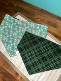 Santa's Helper Reversible Plaid Dog Bandana, Christmas