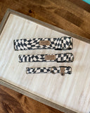 Black Wavy Checkerboard Dog Collar