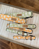 Bright Green Daisies Dog Collar