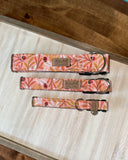 Ladybugs and Leaves on Pink Dog Collar