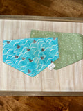 Shark Fins on Light Blue Reversible Dog Bandana