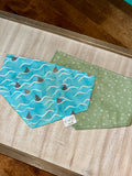 Shark Fins on Light Blue Reversible Dog Bandana