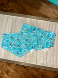 Shark Fins on Light Blue Reversible Dog Bandana