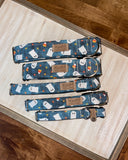 Blue Candy Corn and Ghosts Dog Collar