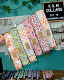 Pastel Rainbow Checkerboard Dog Collar