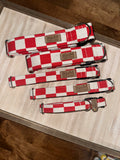 Red and White Checkered Dog Collar