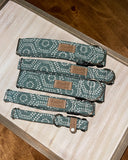 Boho Hexagons / Muted Teal Dog Collar
