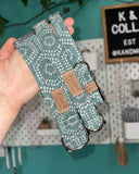 Boho Hexagons / Muted Teal Dog Collar