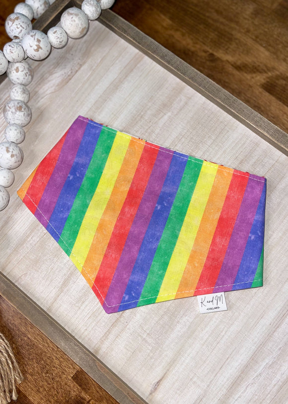 Pride Stripes Reversible Rainbow Dog Bandana