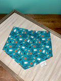 Teal Trick or Treat Reversible Dog Bandana