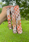 Checkered Smiley Faces Dog Collar