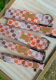 Checkered Smiley Faces Dog Collar