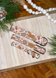 Pink Boho Christmas Trees Dog Collar
