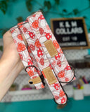 Pink and Red Mushrooms Dog Collar