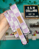 Lavender Checkered Dog Collars