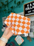 Orange and White Checkerboard Dog Bandana / Tennessee