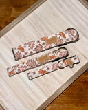 Pink Boho Christmas Trees Dog Collar