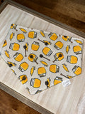 Honey Jars & Bees Reversible Dog Bandana