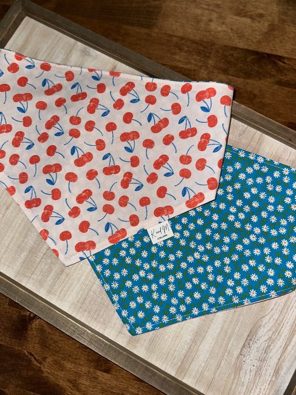 Cherries Reversible Dog Bandana