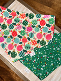 Watercolor Christmas Ornaments Snap On Dog Bandana