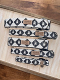 Black and White Checkerboard Ghosts Halloween Dog Collar
