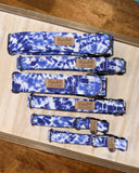 Blue and White Tie Dye Dog Collar