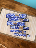 Blue and White Tie Dye Dog Collar
