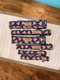 Pizza Slices on Navy Dog Collar