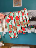 Tomatoes on Green Stripes Dog Collar