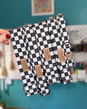 Black and White Checkered Dog Collar