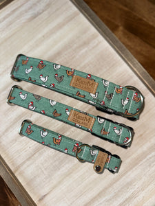 Mini Christmas Chickens Dog Collar