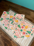 Pink Christmas Cookies Reversible Dog Bandana