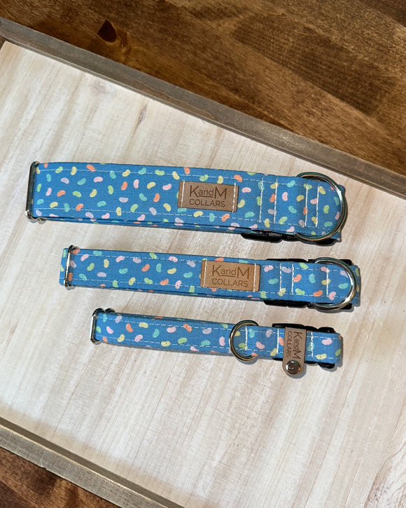 Blue Small Jelly Beans Dog Collar