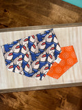 Shark Attack on Dark Blue Reversible Dog Bandana