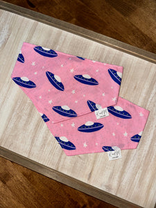Pink UFO Reversible Dog Bandana