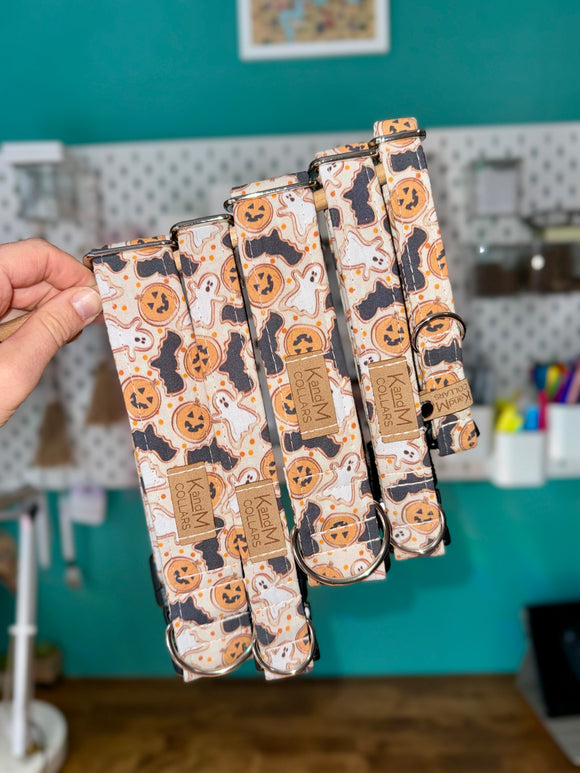 Light Orange Halloween Cookies Dog Collar