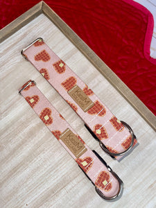 Pink Waffles Valentines Day Dog Collar