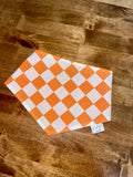 Orange and White Checkerboard Dog Bandana / Tennessee